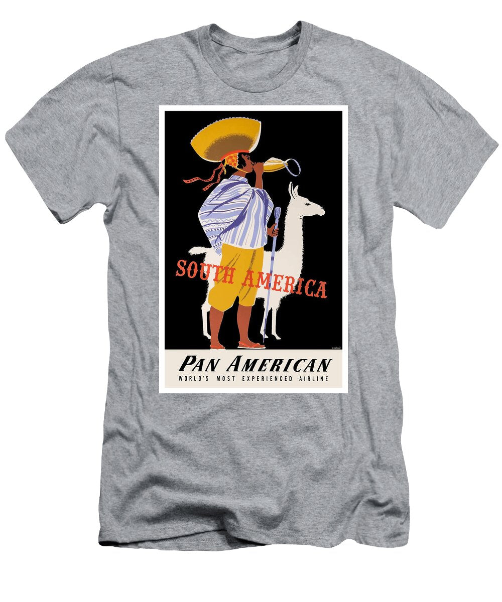 1955 South America Airline Travel Poster Retro Graphics T-Shirt