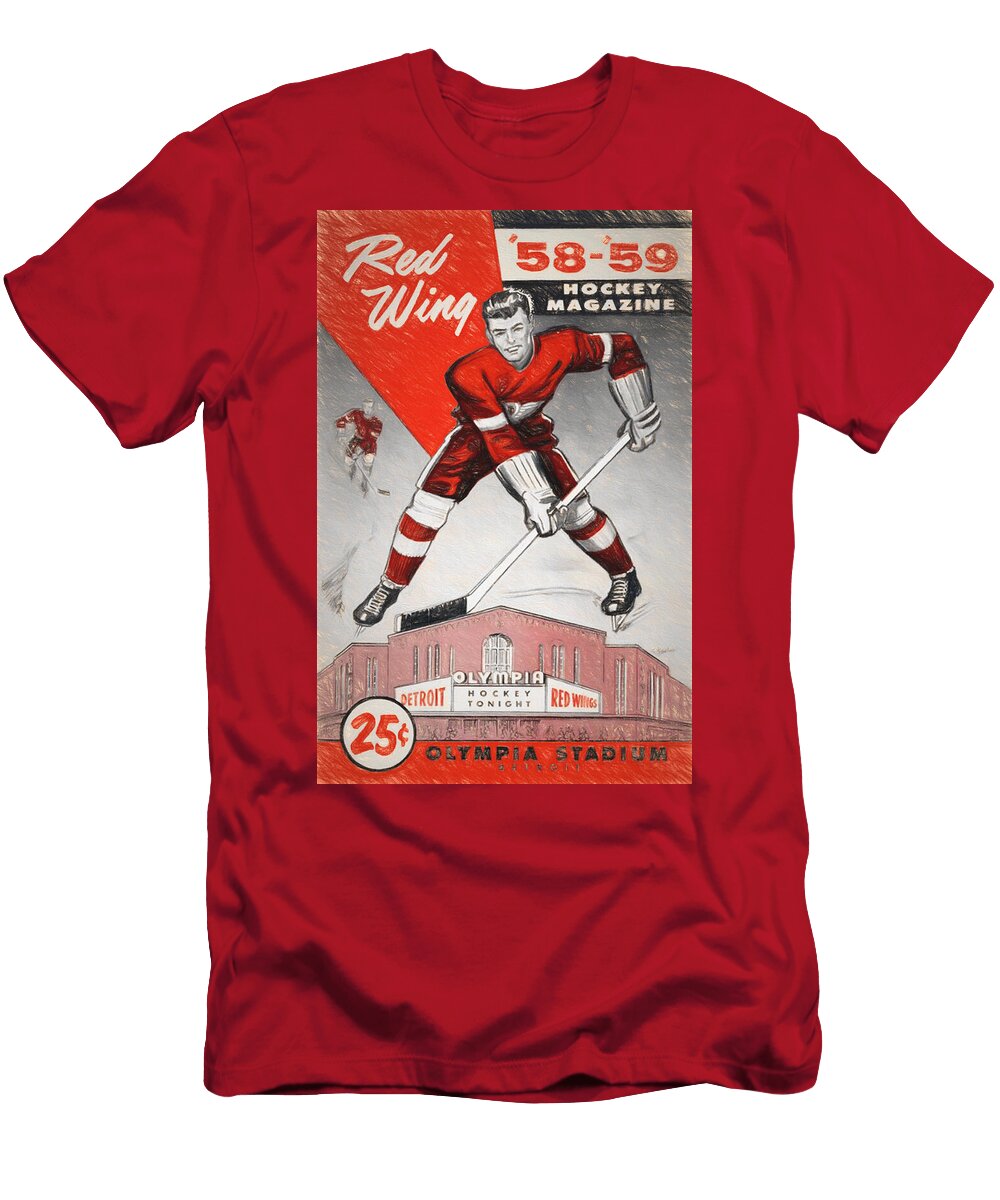 1958 Detroit Red Wings Program John Farr T-Shirt
