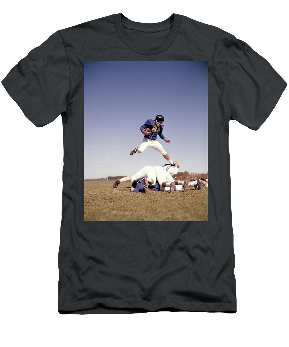1960s Football Player Running Carrying Vintage Images T-Shirt