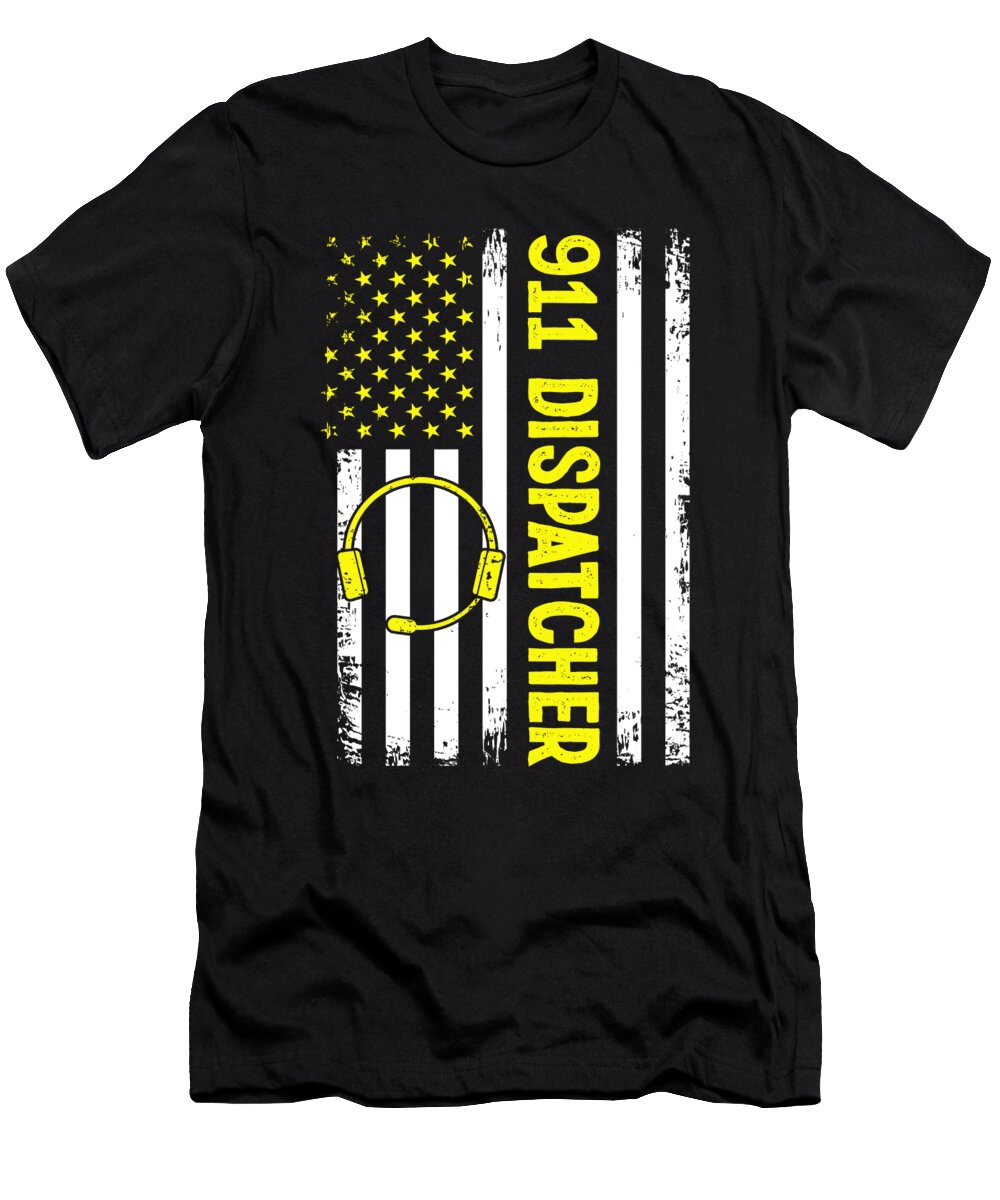 2 911 Dispatcher American Yellow Flag Policeman Florian Dold Art T-Shirt