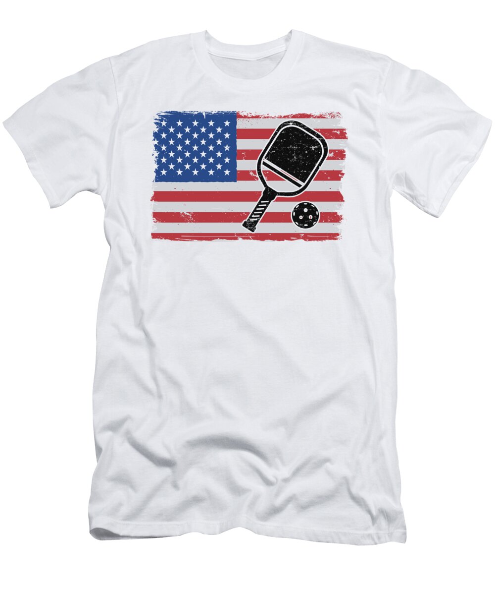 2 American Flag US 4th of July Pickleball Funny Pickleball Lisa Stronzi T-Shirt