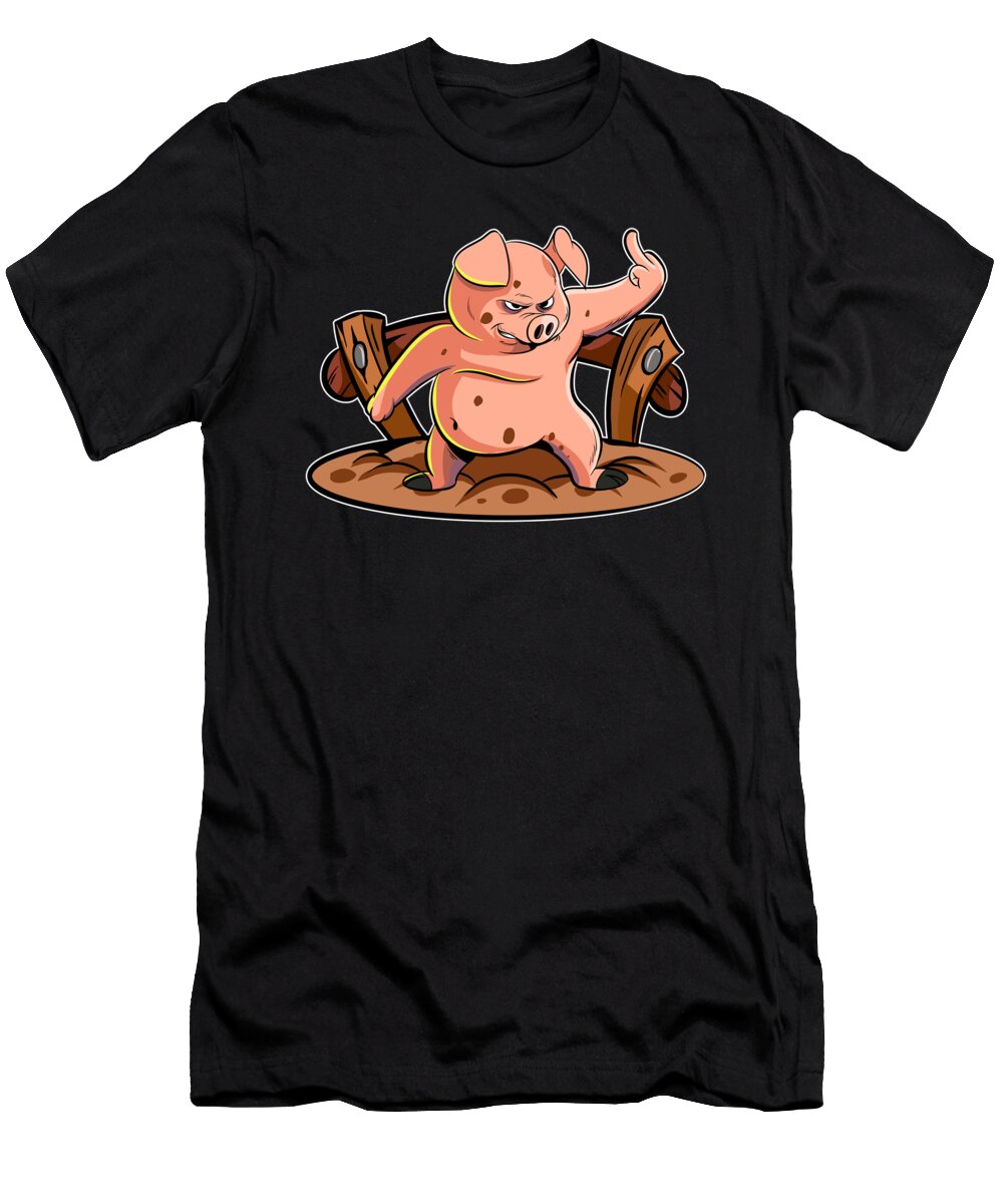 2 Angry Pig Fuck You Farmer Mister T-Shirt