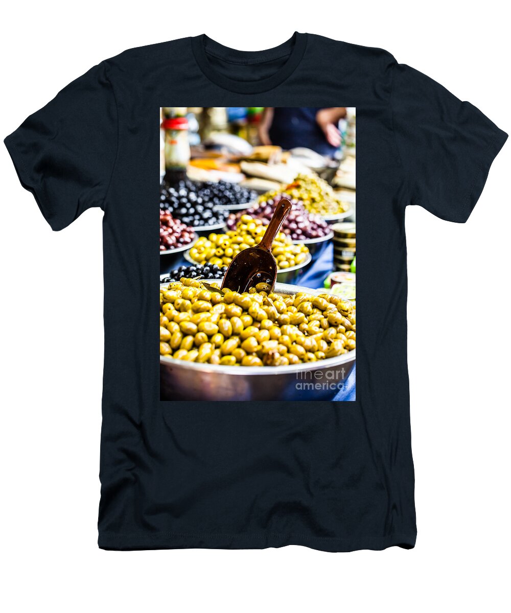 2 Assortment of Olives on Market Curioso Travel Photography T-Shirt