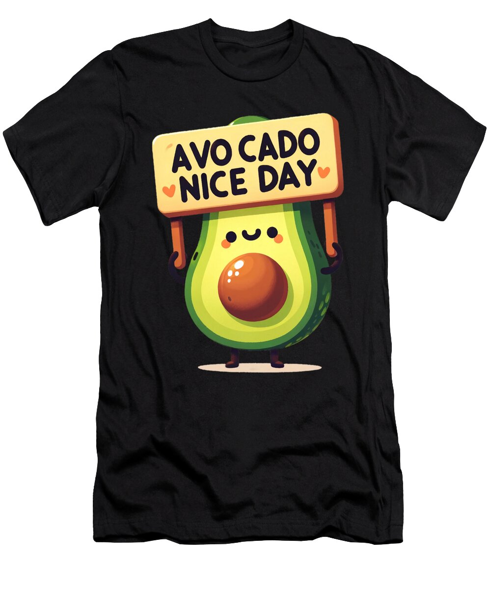 2 Avo Nice Day I Funny Vegan Cartoon Avocado Maximus Designs T-Shirt