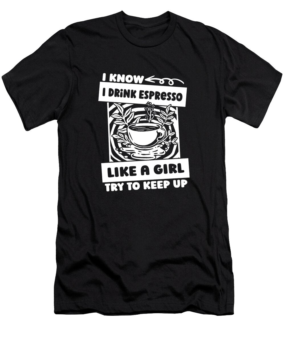 2 Beans Barista Coffee Espresso Crazy Squirrel T-Shirt