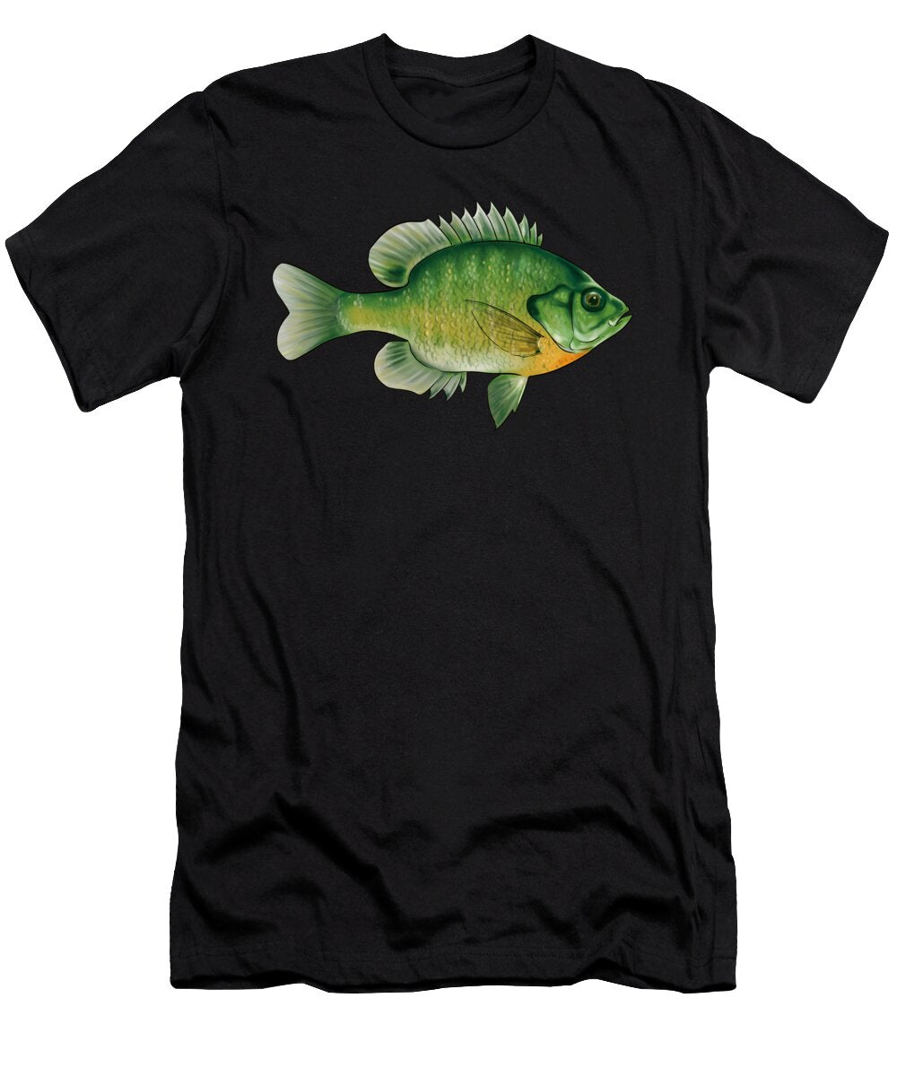 2 Bluegill Art Brim Fishing Freshwater Fish Gift Muc Designs T-Shirt
