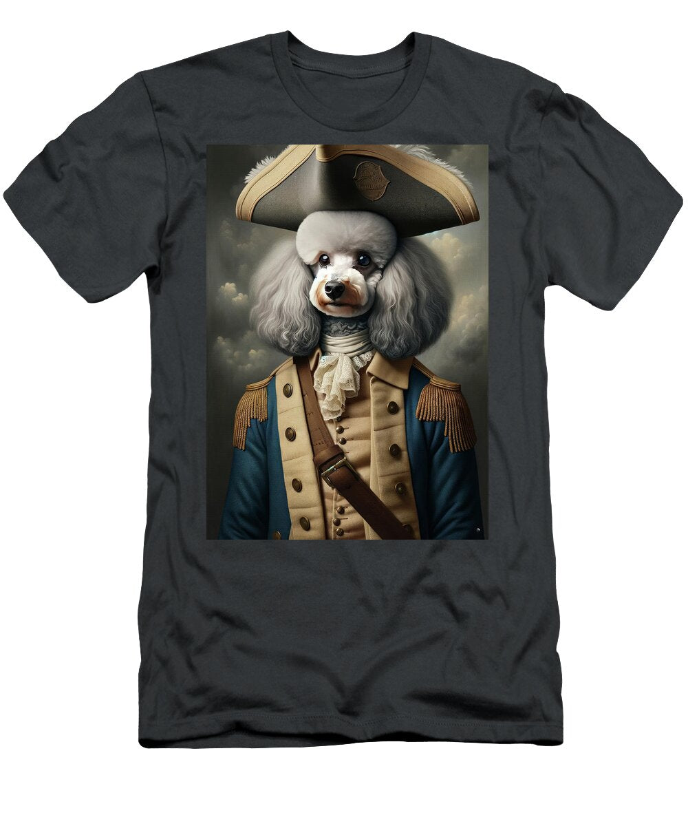 2 Canine Patriots Poodle Rick Gutierrez T-Shirt