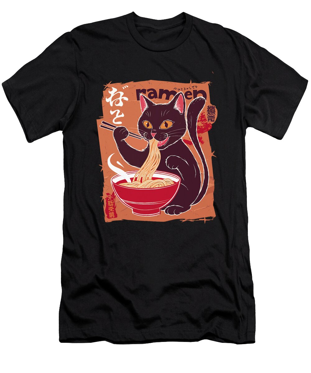 2 Cat Ramen Noodle Japanese Anime Manga Ramen Cat Zyneu Gangd T-Shirt