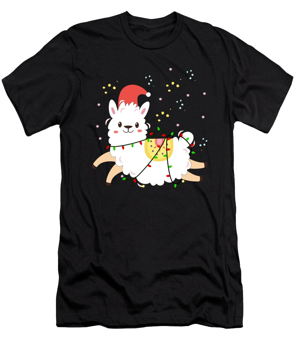 2 Christmas Llama Funny Santa Hat Alpaca Xmas Season Gift Jan Deelmann T-Shirt