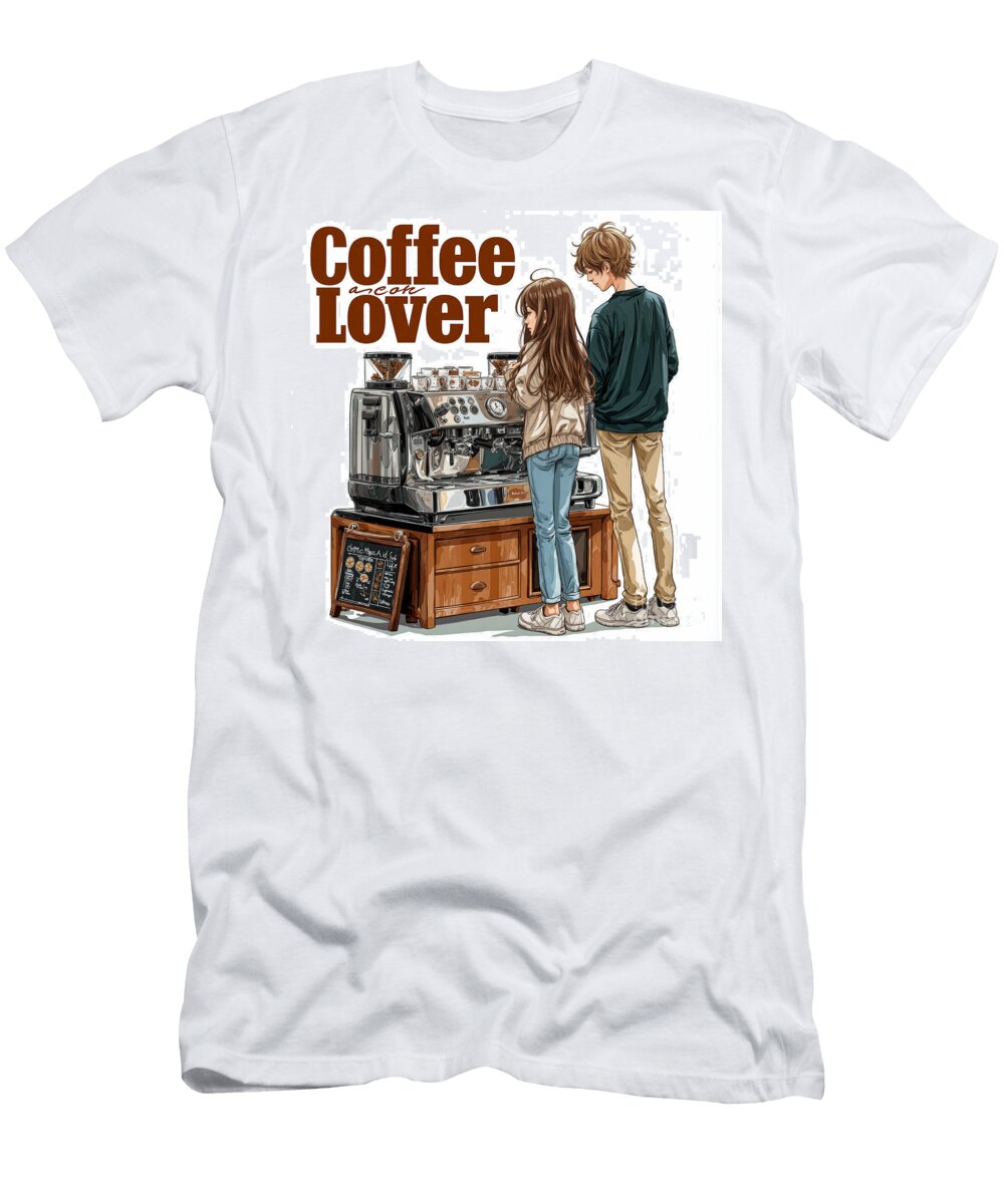 2 Coffee Enthusiasts At Espresso Machine Grafititee S T-Shirt