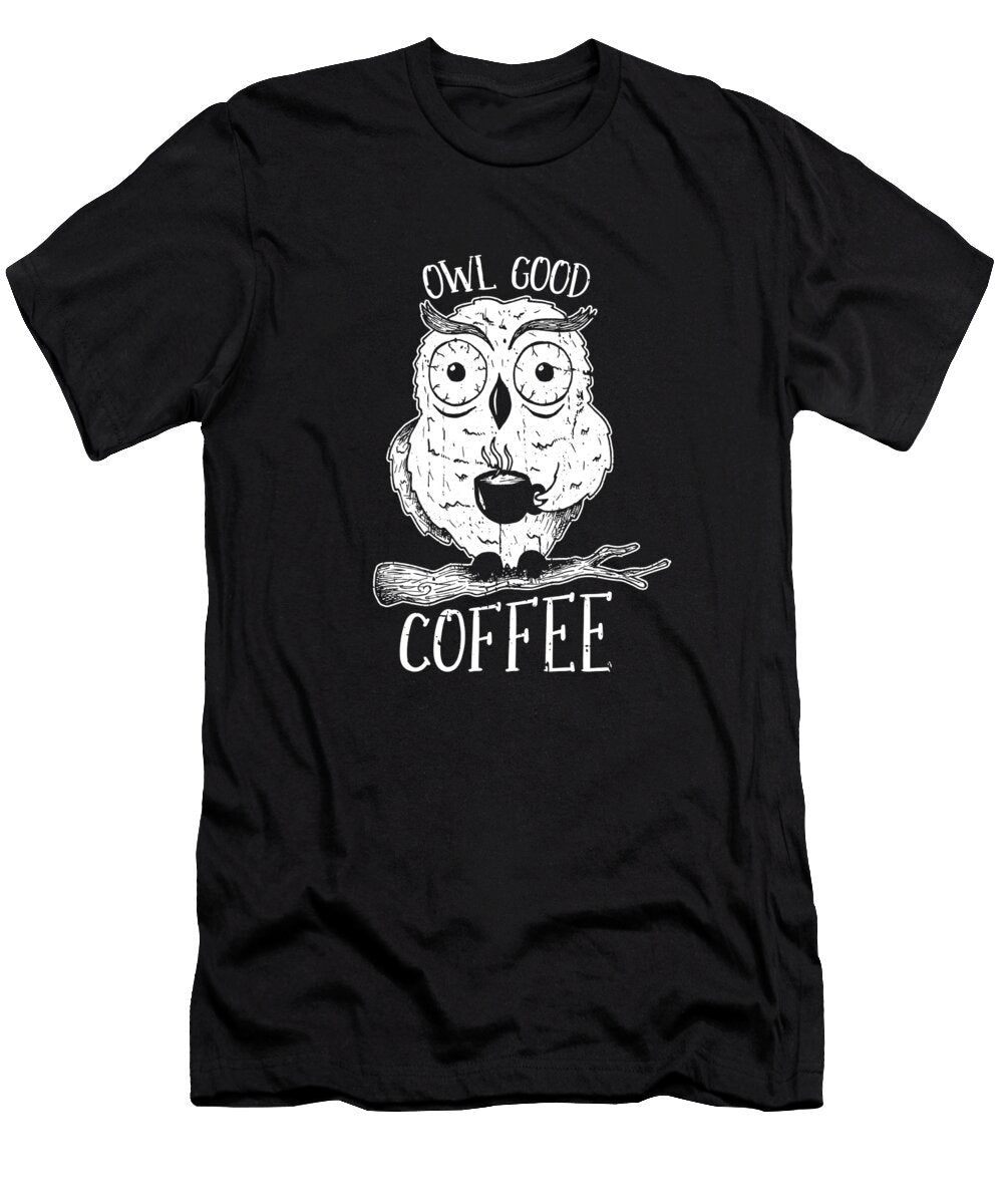 2 Coffee Owl Crazy Squirrel T-Shirt