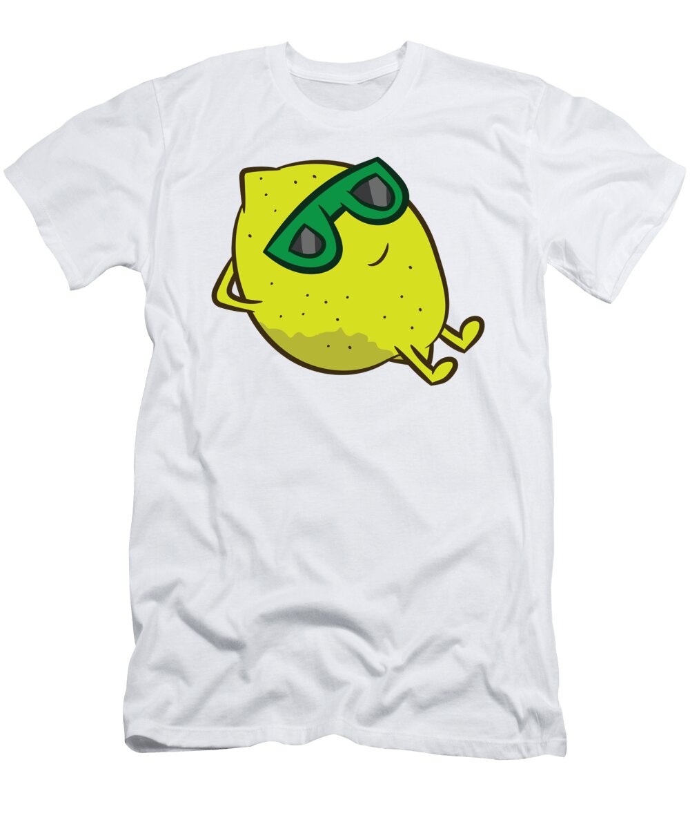 2 Cute Lemon Summer Fruit Sunglasses on Lemon Eq Designs T-Shirt