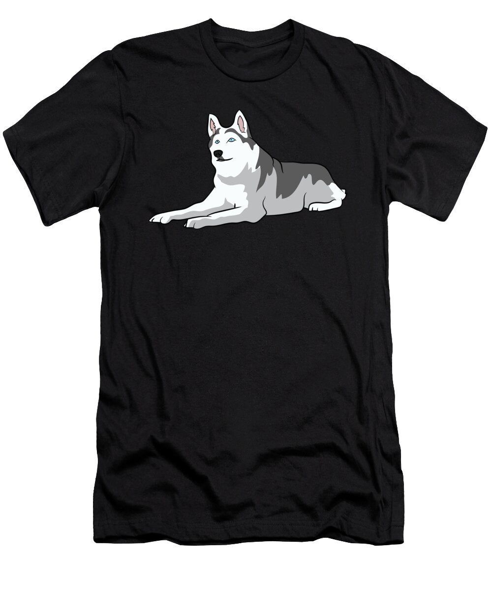 2 Cute Siberian Huskies Lover Gift Siberian Husky Eq Designs T-Shirt