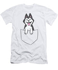 2 Cute Siberian Husky in Pocket Funny Husky in Pocket Eq Designs T-Shirt