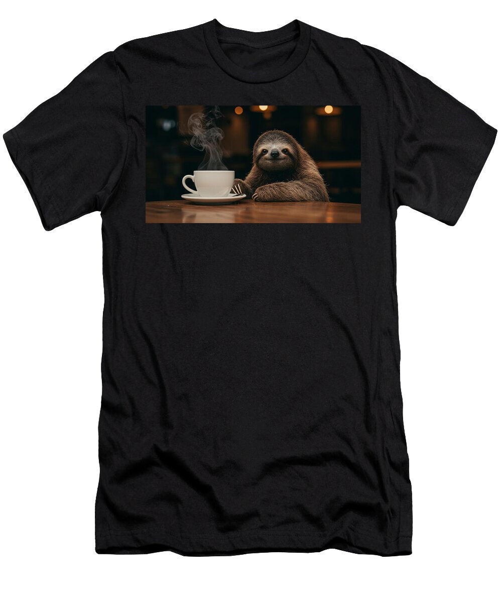 2 Cute Stylish Sloth Relaxing in a Cozy Cafe Talha Khan T-Shirt