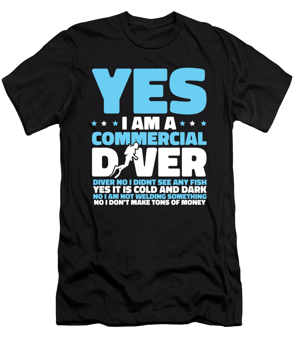 2 Diver Dive Scuba Snorkeling Commercial Diving Crazy Squirrel T-Shirt