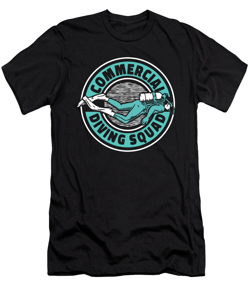 2 Diver Scuba Snorkeling Dive Commercial Diving Crazy Squirrel T-Shirt