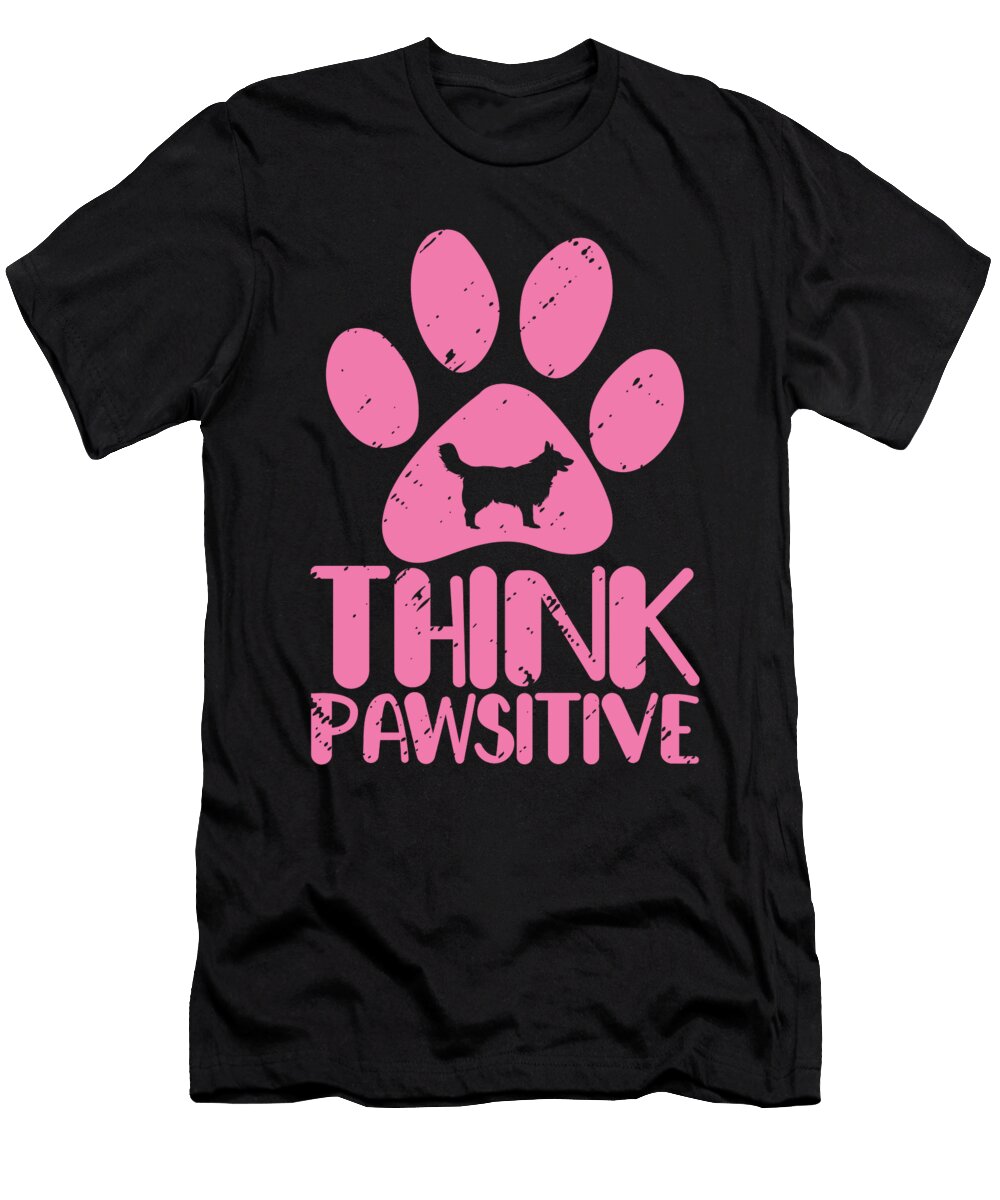 2 Dog Lover Think Pawsitive Poodle Dog Toms Store T-Shirt