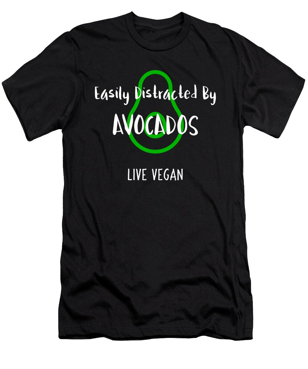 2 Easily Distracted By Avocados Vegan Organicfoodempire T-Shirt
