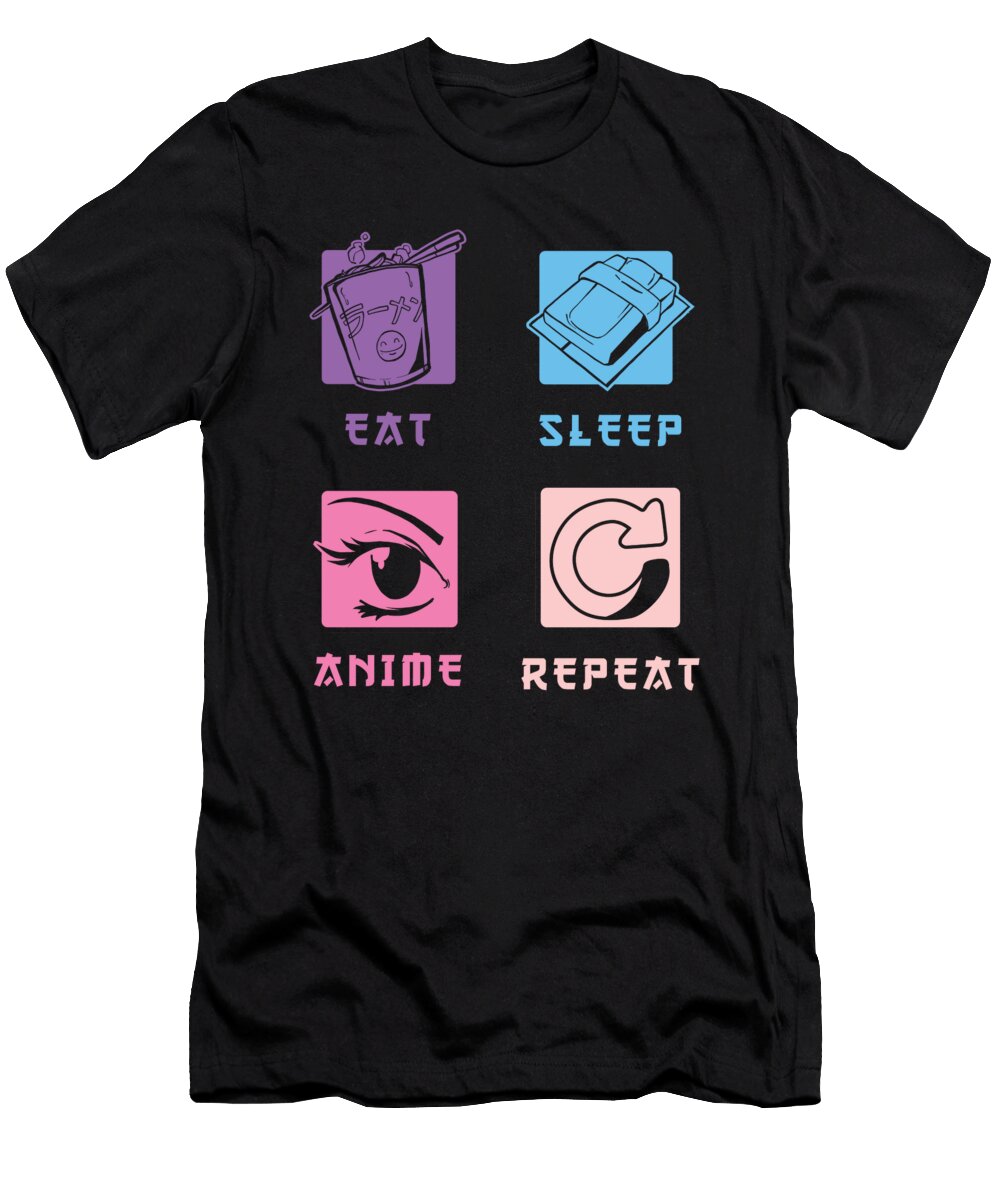 2 Eat Sleep Anime Repeat Manuel Schmucker T-Shirt