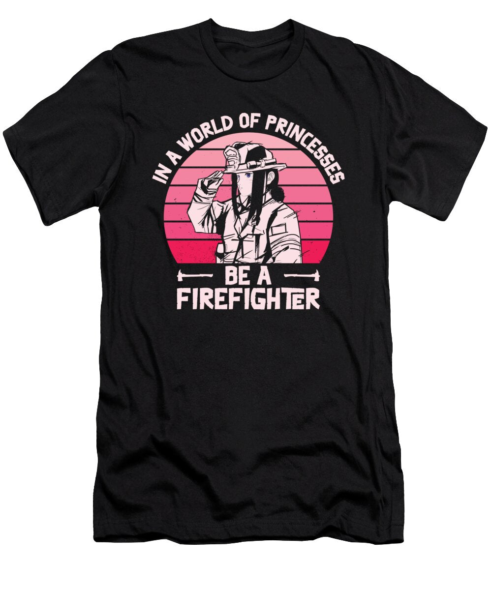 2 Firefighter Princess Firefighting Women Rescuer Toms Store T-Shirt