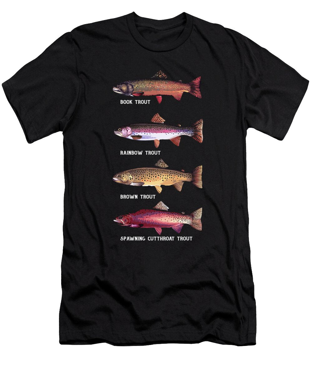 2 Fisherman Angling Angler Trout Fishing Crazy Squirrel T-Shirt