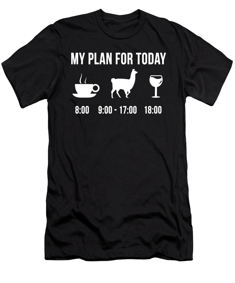 2 Funny Alpaca Farming My Plan for Today Lukas Davis T-Shirt