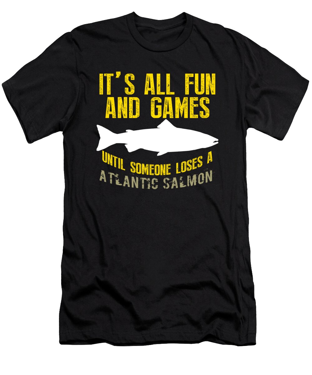 2 Funny Fishing Atlantic Salmon Freshwater Fish Gift Muc Designs T-Shirt