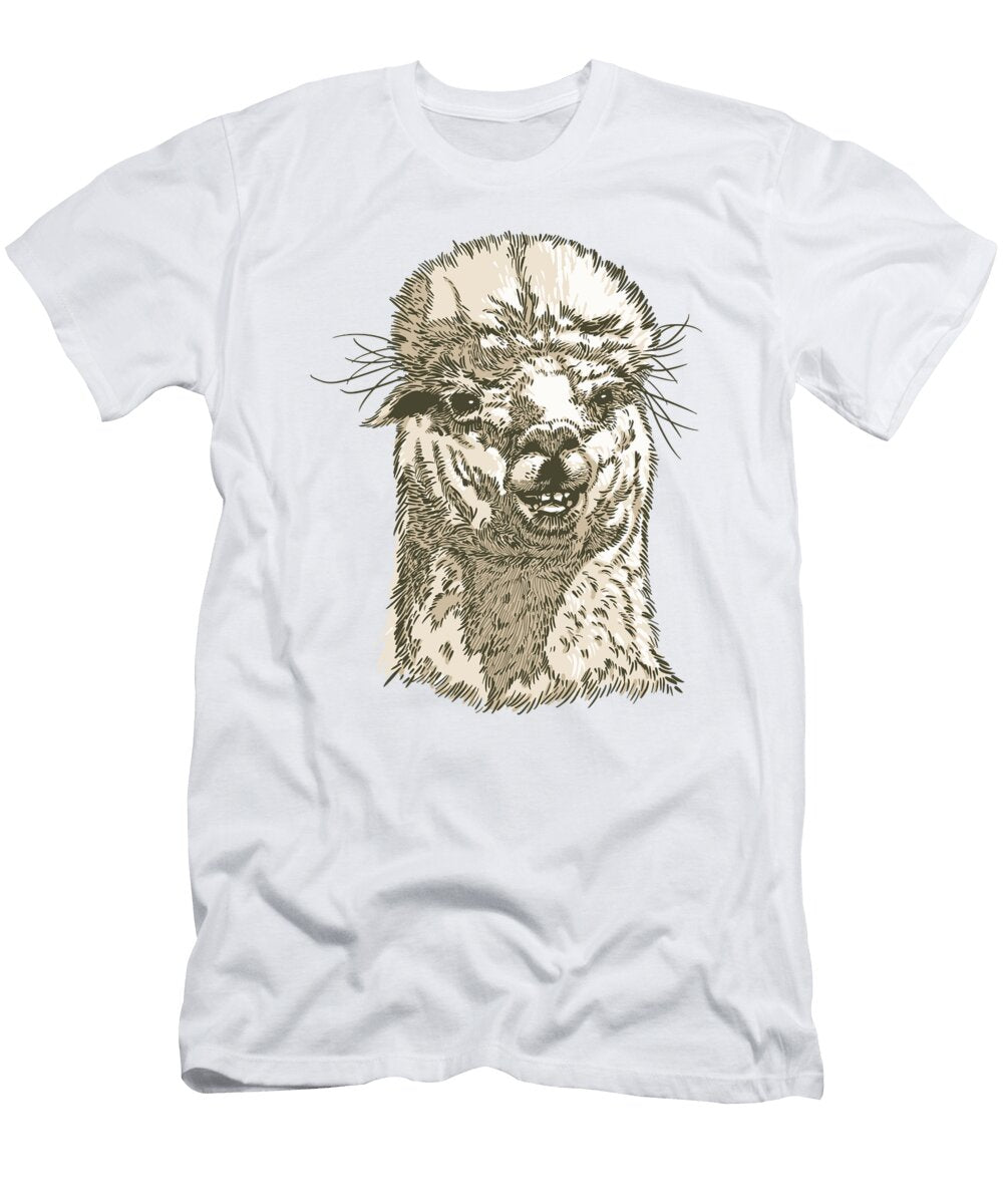 2 Funny Llama As Backpacker Gift Benjamin Burkert T-Shirt