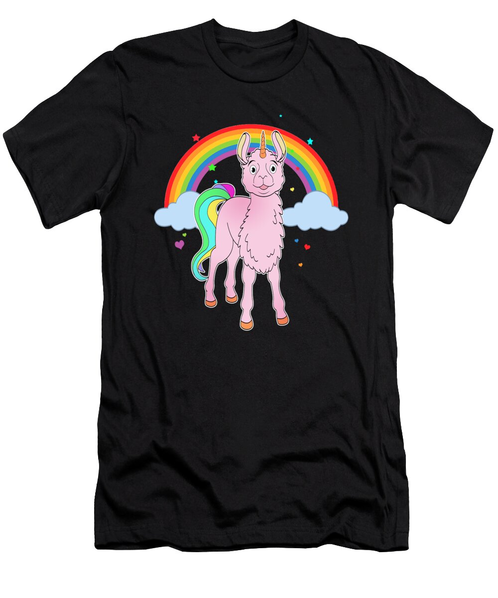 2 Funny Llama Unicorn Alpaca Gift Muc Designs T-Shirt