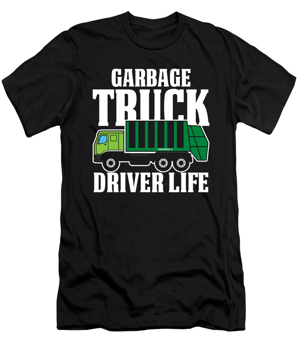 2 Funny Truck Driver Trucker Trucking Rig Garbage Truck Crazy Squirrel T-Shirt