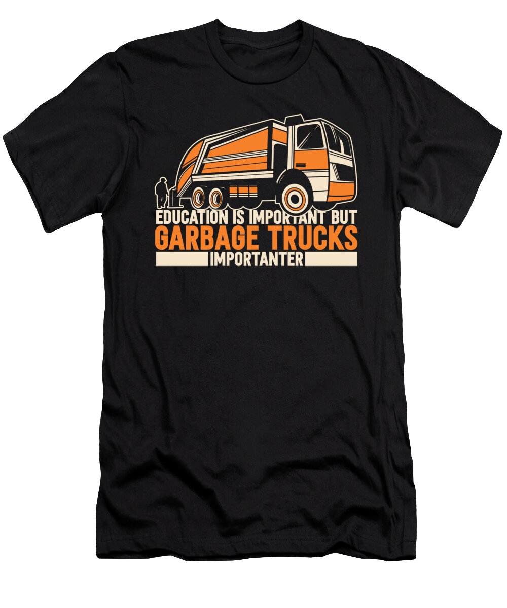 2 Funny Truck Driver Trucking Trucker Rig Garbage Truck Crazy Squirrel T-Shirt