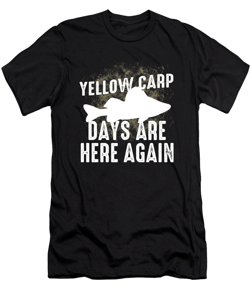 2 Funny Yellow Carp Fishing Freshwater Fish Gift Muc Designs T-Shirt