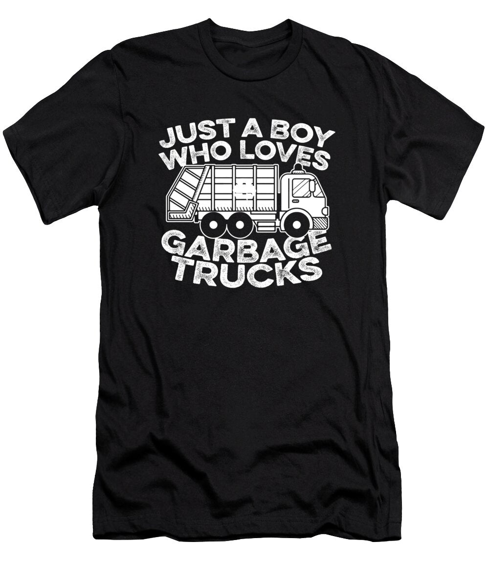 2 Garbage Truck Driver Just a Boy Who Loves Garbage Trucks Crazy Squirrel T-Shirt