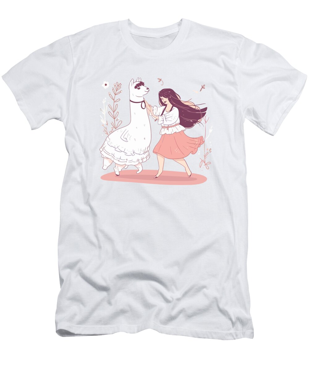 2 Girl Dancing with Alpaca Amir Faysal T-Shirt
