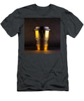 2 Gold Textured Metallic Coffee Cup with Black Lid on Dark Background Talha Khan T-Shirt