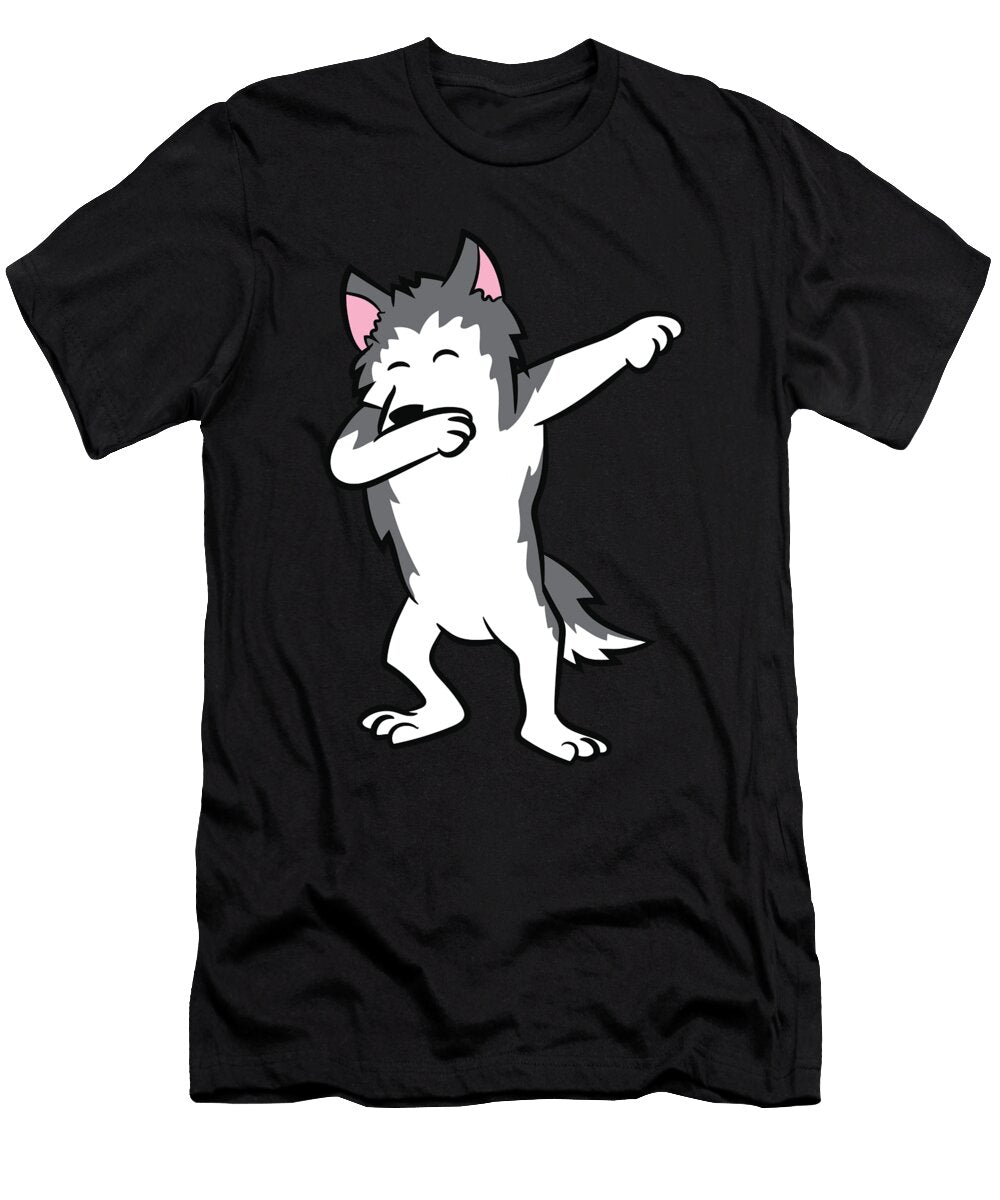 2 Husky Dog Dabbing Husky Love Huskey Dogs Kids Dabbing Husky Eq Designs T-Shirt