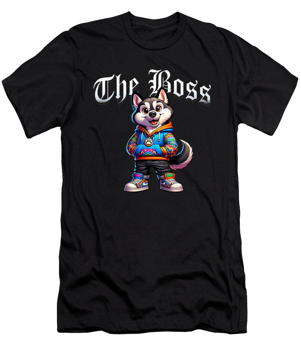 2 Husky Dog the Boss Cool Jacket Outfit Dog Mom Zyneu Gangd T-Shirt