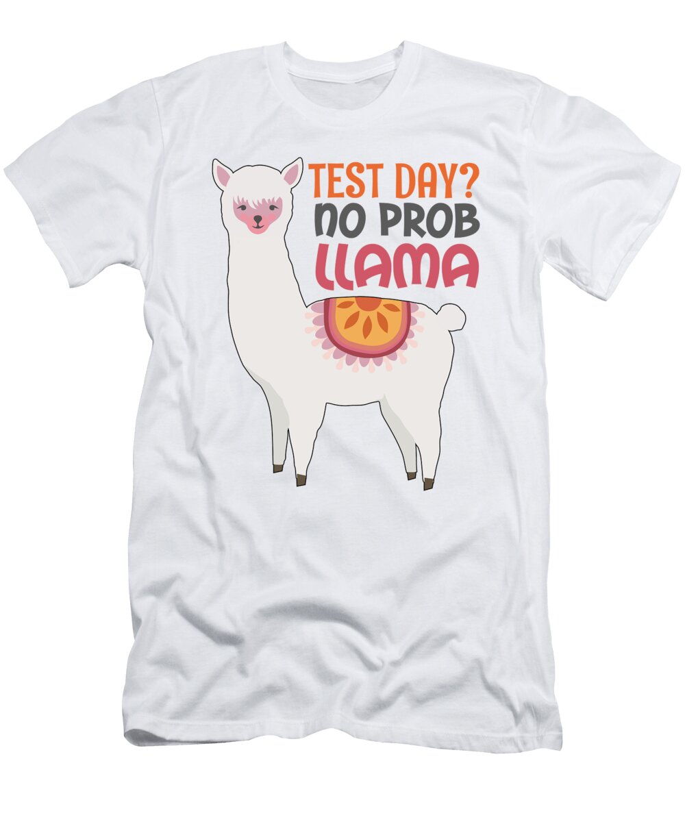 2 Llama Teacher Gift Test Day No Prob Llama Gift James C T-Shirt