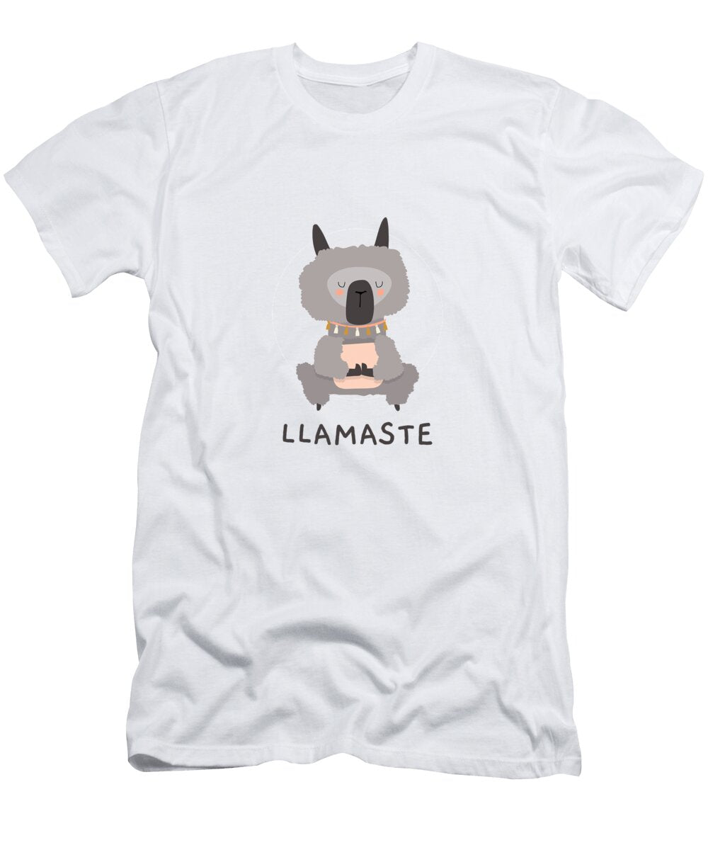 2 Llamaste Meditate and Flow Llama Doing Yoga David Sechovicz T-Shirt