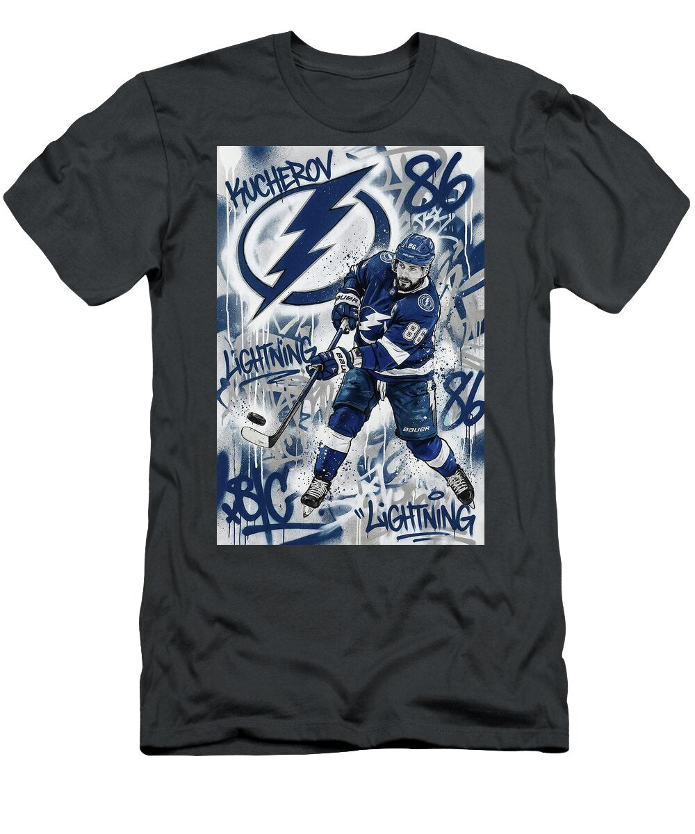 2 Nikita Kucherov Tampa Bay Lightning Graffiti Poster Hockey Player NHL Sampadart Gallery T-Shirt
