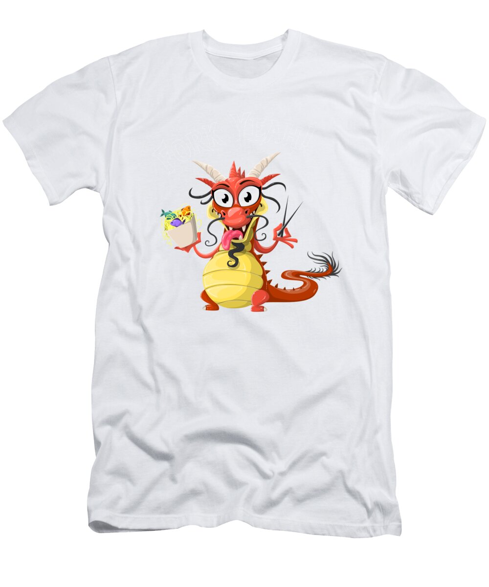 2 Noodle Lover Fork Yeah Dragon Lover Kanig Designs T-Shirt