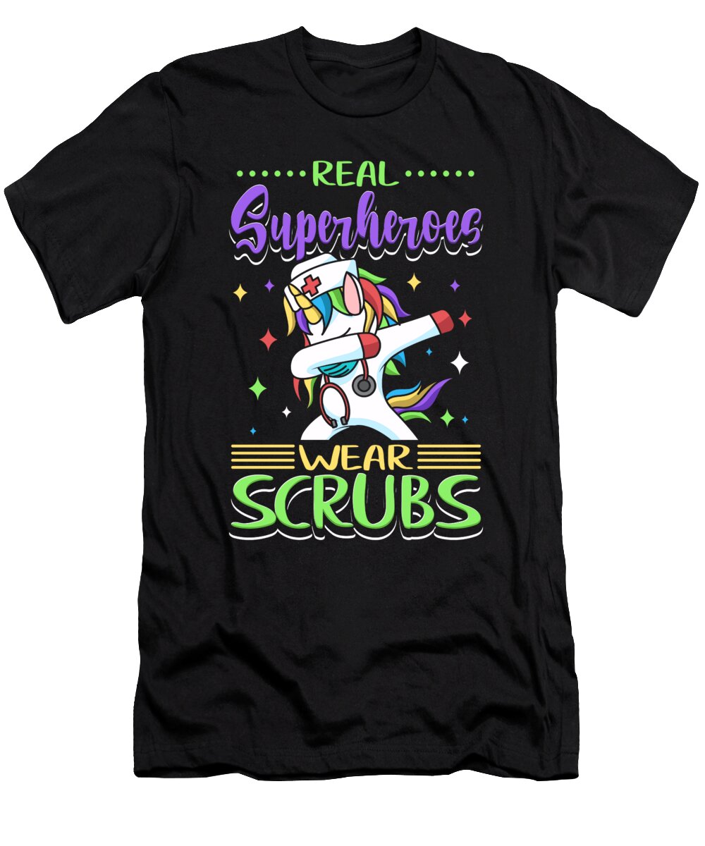 2 Nurse Real Superheroes Wear Scrubs Nursing Caretaker Toms Store T-Shirt