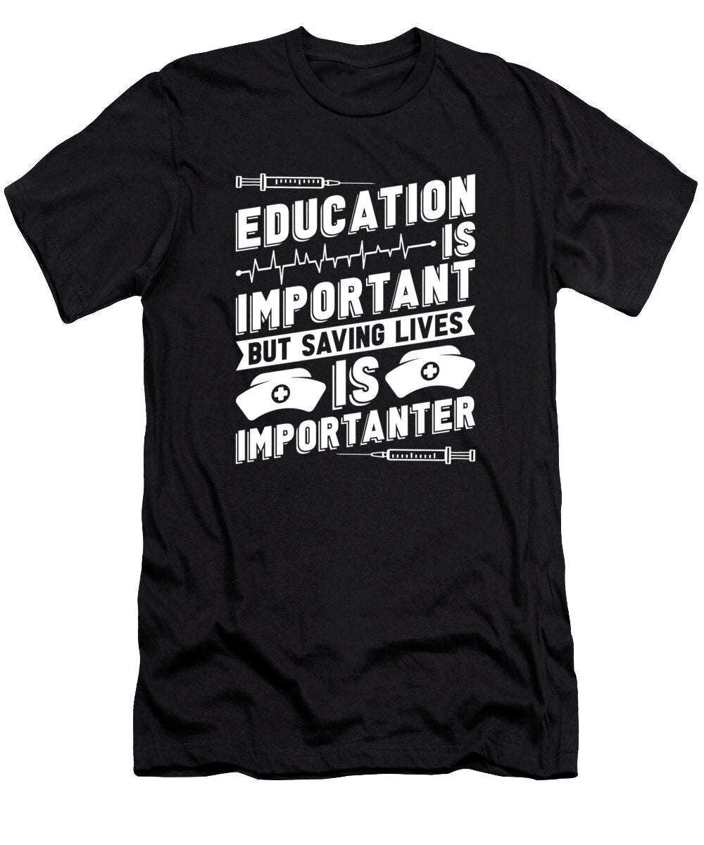 2 Nursing Heartbeat Caretaker Hospital Emergency Nurse Crazy Squirrel T-Shirt