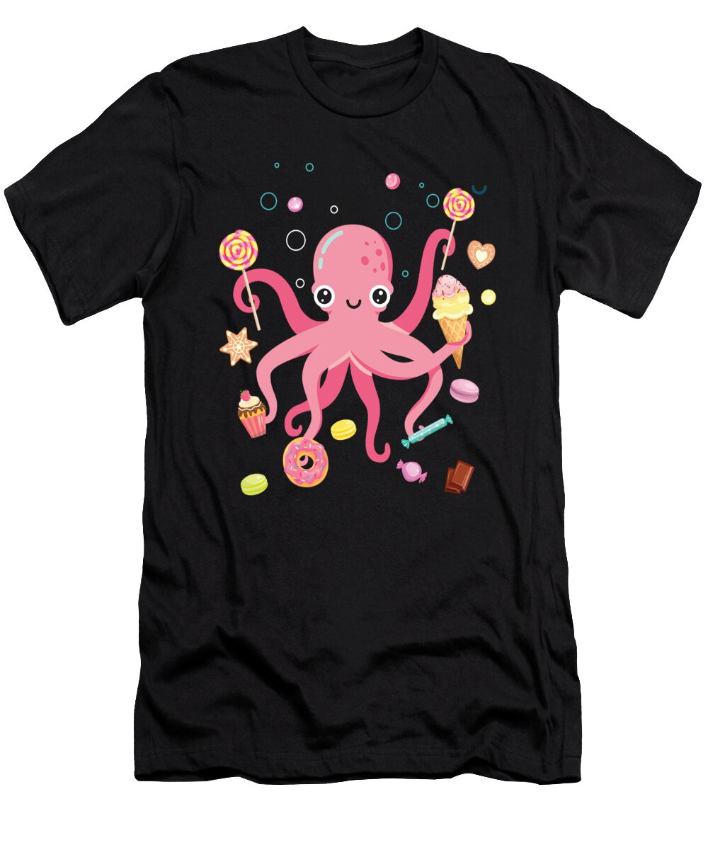 2 Octopus Cake Squid Moon T-Shirt