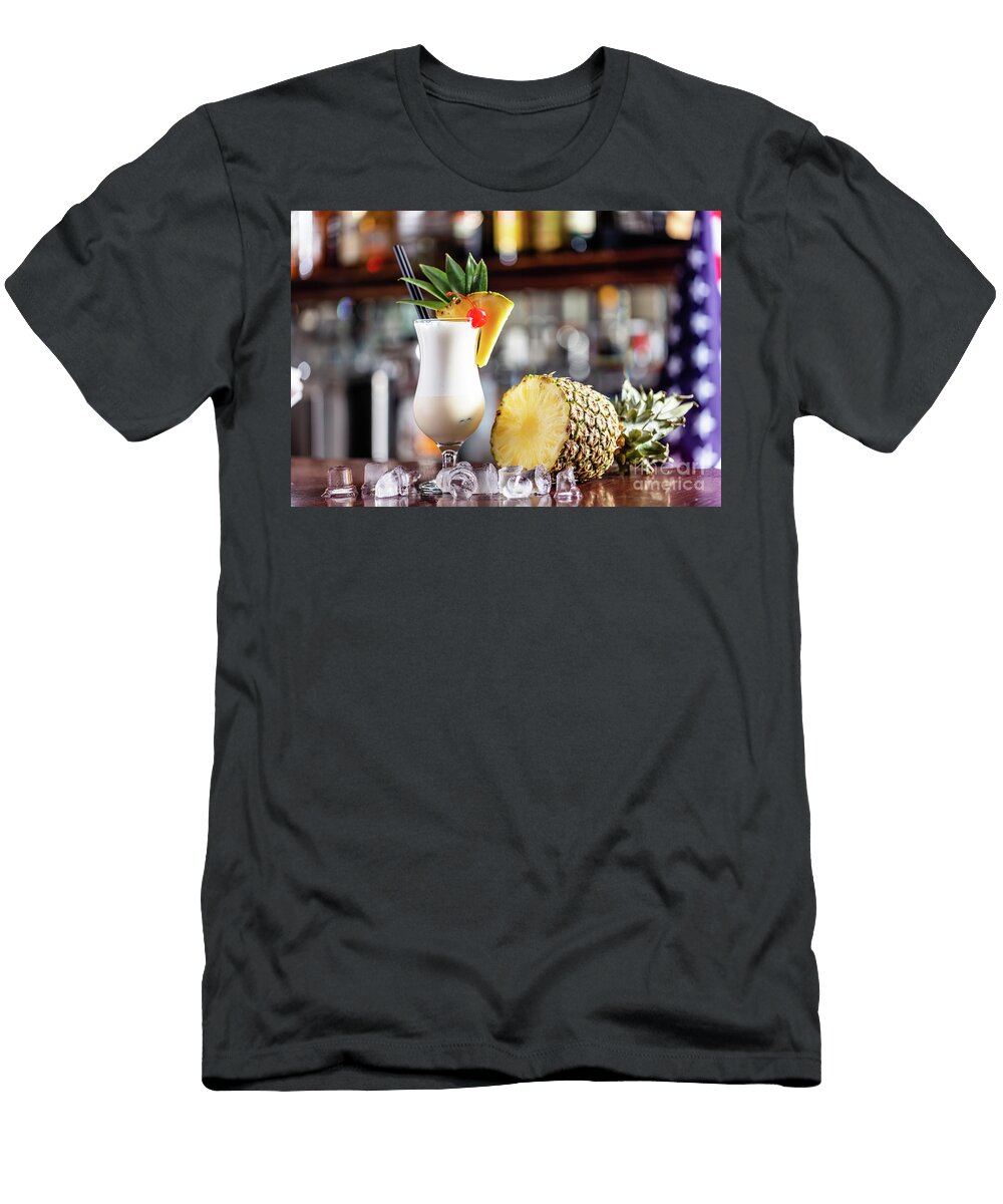 2 Pina Colada Coctail on Bar Counter Michal Bednarek T-Shirt