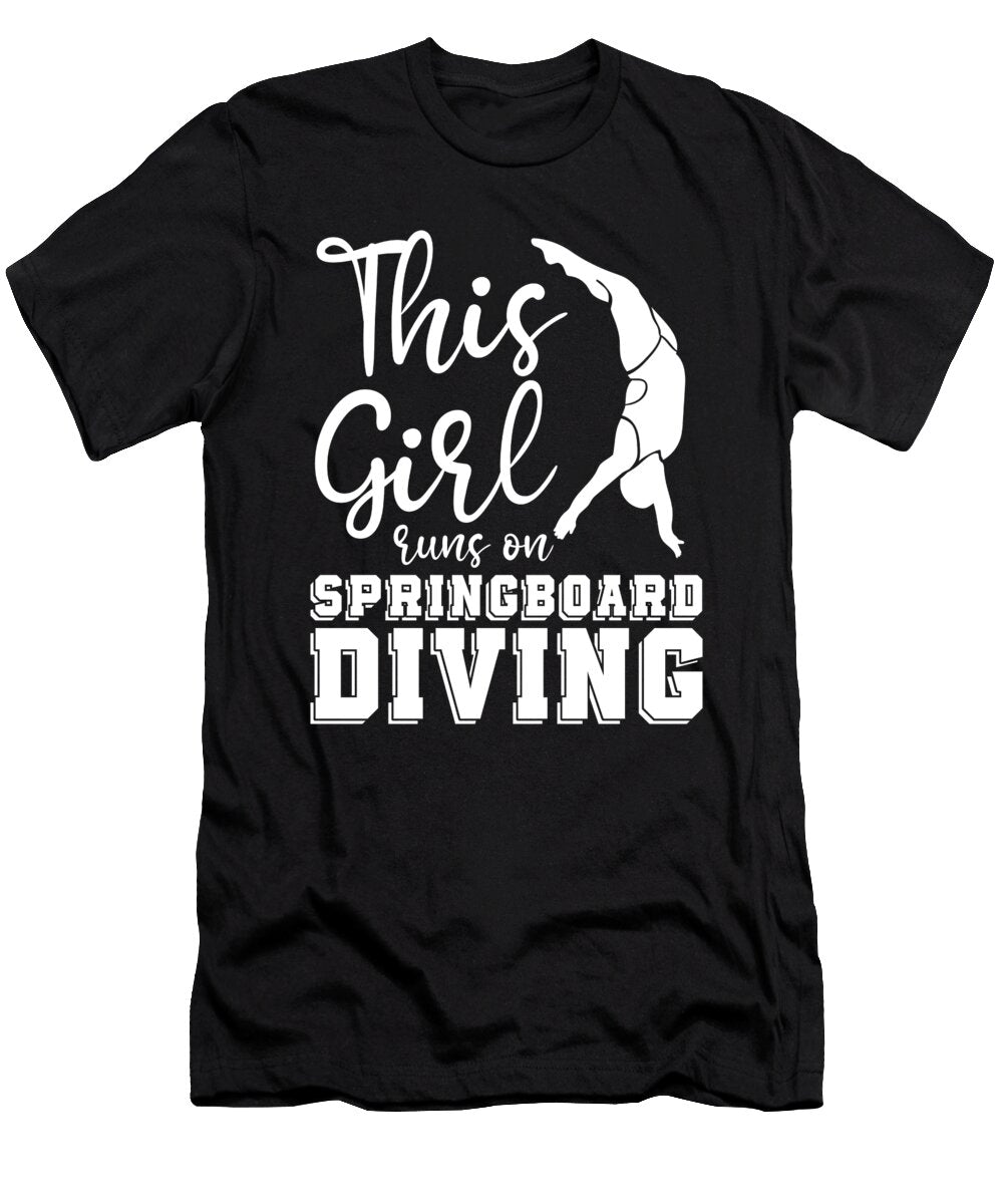 2 Platform Diver Girl Springboard Diving Crazy Squirrel T-Shirt