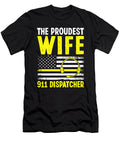 2 Proudest Wife 911 Dispatcher Headset American Flag Florian Dold Art T-Shirt