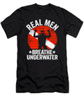 2 Real Men Breathe Underwater Scuba Diving Diver Down Flag Lisa Stronzi T-Shirt