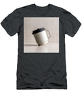 2 Slanted White Coffee Cup with Black Lid on Clean Studio Background Modern Drinkware Talha Khan T-Shirt